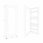 Teakhouten wandopbergspiegel met planken en interne lades - Ralio Viadurini