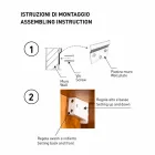 Teakhouten wandopbergspiegel met planken en interne lades - Ralio Viadurini