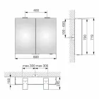 Moderne wandspiegel met 2 deuren en led-verlichting - Ratchet Viadurini