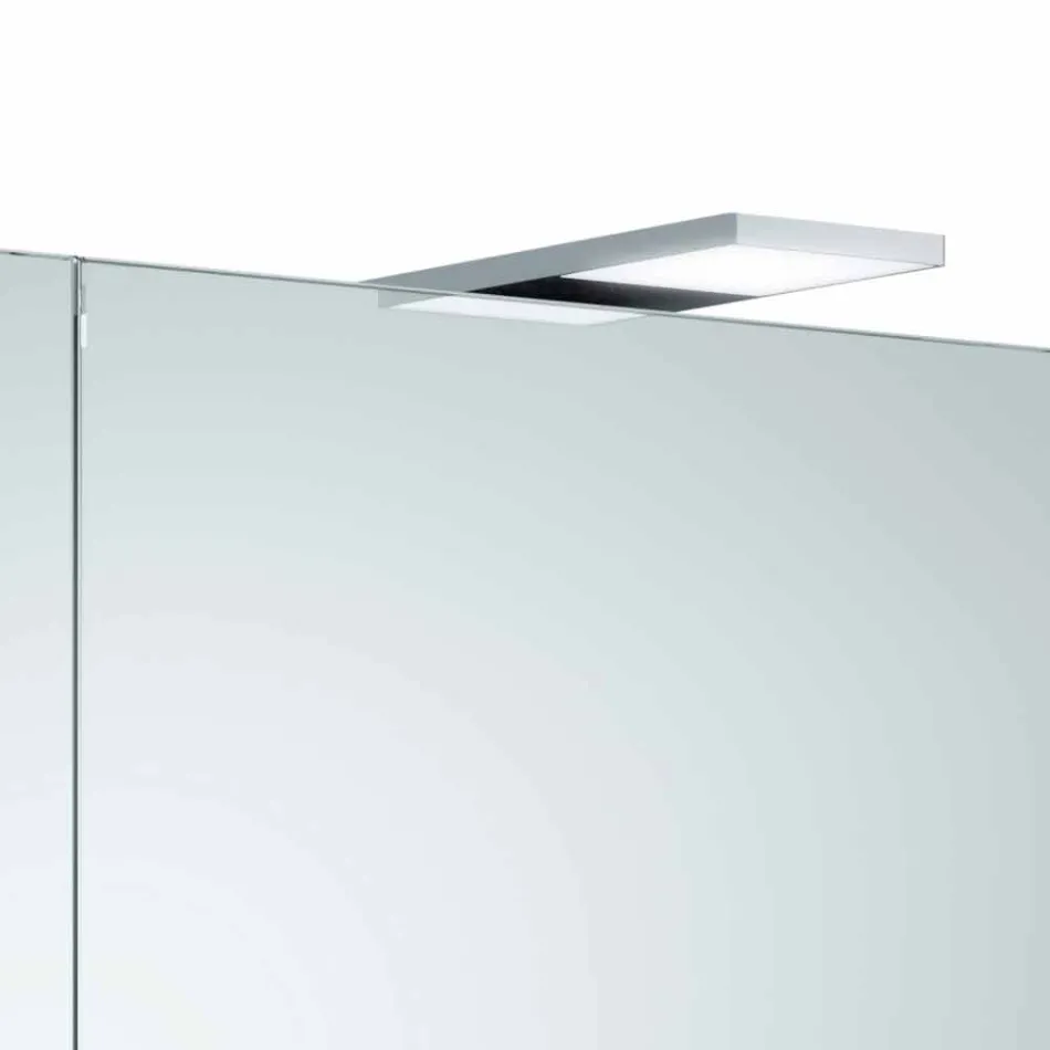 Moderne wandspiegel met 2 deuren en led-verlichting - Ratchet Viadurini