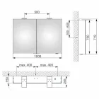 Moderne wandspiegel met 2 deuren en led-verlichting - Ratchet Viadurini