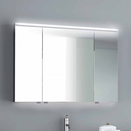 Mirror kabinet LED-verlichting met 3 deuren, modern design, Carol Viadurini