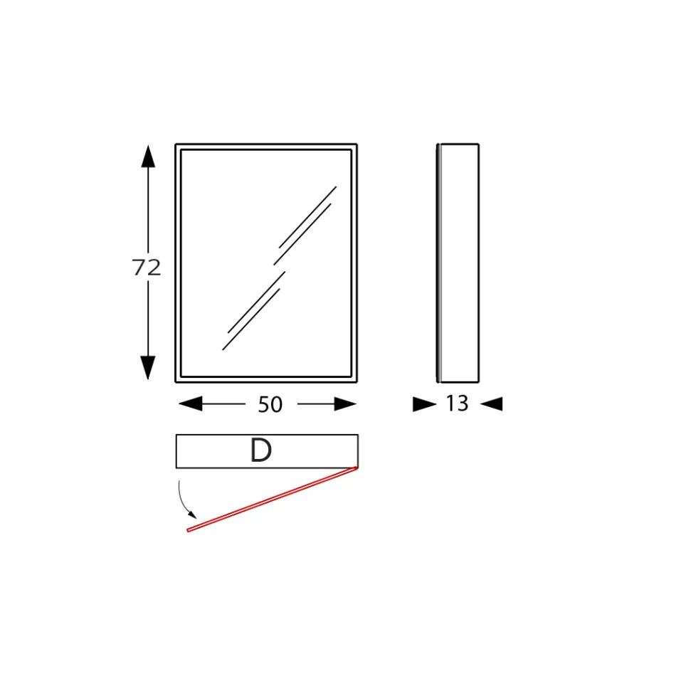 Houten spiegelcontainer met dubbele spiegel en verlichting Made in Italy - Darwin Viadurini