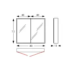 Houten spiegelcontainer met dubbele spiegel en verlichting Made in Italy - Darwin Viadurini