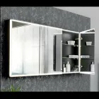 Houten spiegelcontainer met dubbele spiegel en verlichting Made in Italy - Darwin Viadurini