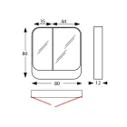 Metalen spiegelcontainer met 2 dubbele spiegeldeuren Made in Italy - Galilei Viadurini