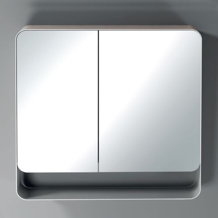 Metalen spiegelcontainer met 2 dubbele spiegeldeuren Made in Italy - Galilei Viadurini