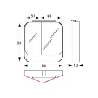 Metalen spiegelcontainer met dubbele spiegeldeuren en verlichting Made in Italy - Galileo Viadurini