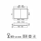 Spiegel LED-pakket met 2 deuren modern design ingebouwd, Adele Viadurini