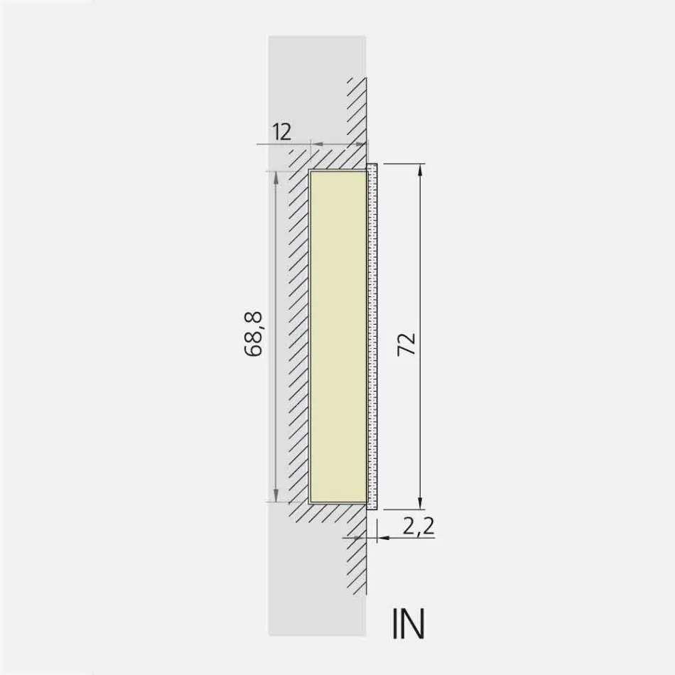 Spiegel LED-pakket met 2 deuren modern design ingebouwd, Adele Viadurini