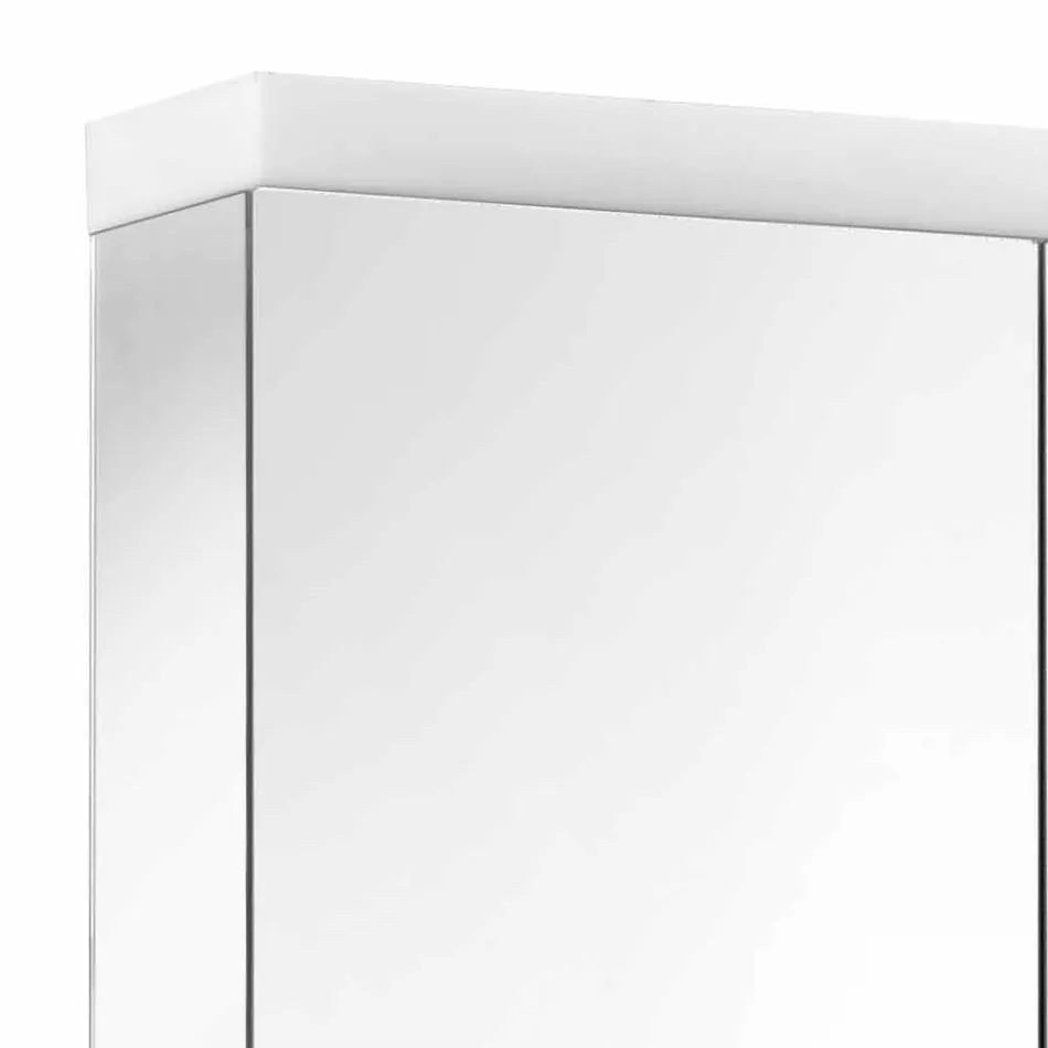 Moderne containerspiegel met 2 deuren in zilver geverfd aluminium - Alfio Viadurini