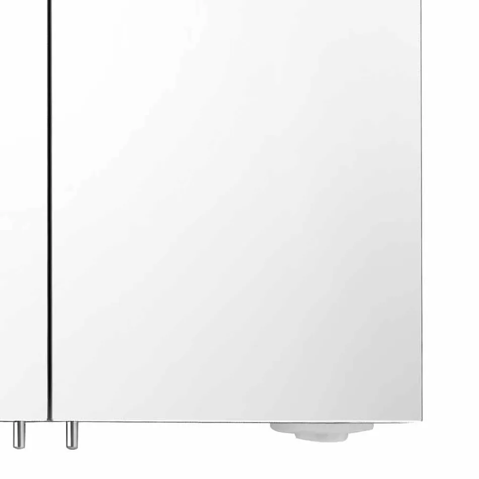 Moderne containerspiegel met 2 deuren in zilver geverfd aluminium - Alfio Viadurini