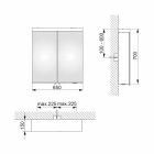 Moderne containerspiegel met 2 deuren in zilver geverfd aluminium - Alfio Viadurini
