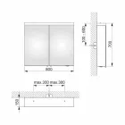 Moderne containerspiegel met 2 deuren in zilver geverfd aluminium - Alfio Viadurini