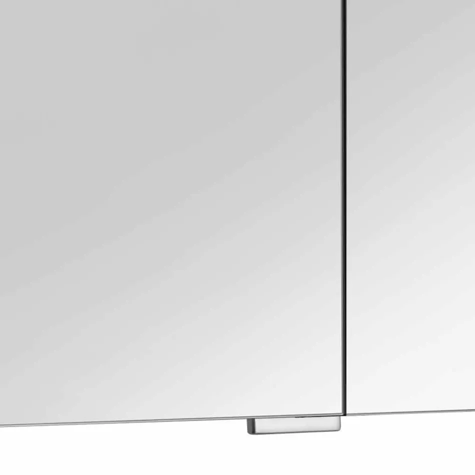 Moderne containerspiegel met 3 kristallen deuren en 3 LED-verlichting - Maxi Viadurini