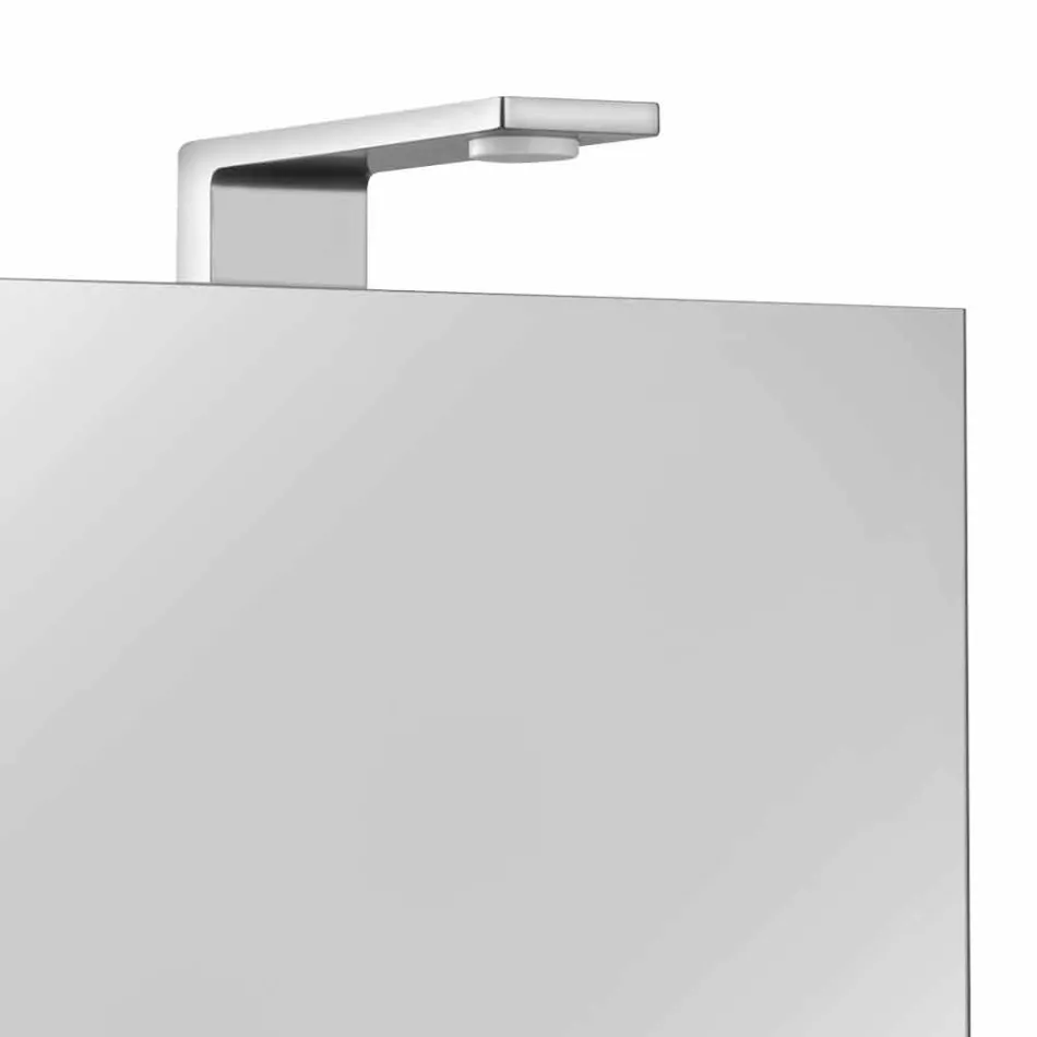 Moderne containerspiegel met 3 kristallen deuren en 3 LED-verlichting - Maxi Viadurini