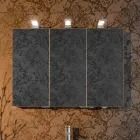 Moderne containerspiegel met 3 kristallen deuren en 3 LED-verlichting - Maxi Viadurini