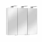 Moderne containerspiegel met 3 kristallen deuren en 3 LED-verlichting - Maxi Viadurini