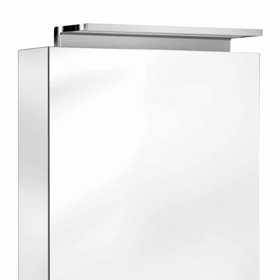 Moderne opbergspiegel met kristallen planken en LED-licht - Bramo Viadurini