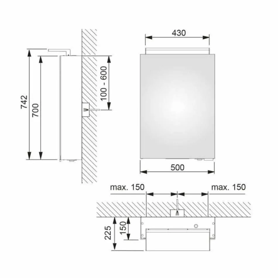 Moderne opbergspiegel met kristallen planken en LED-licht - Bramo Viadurini