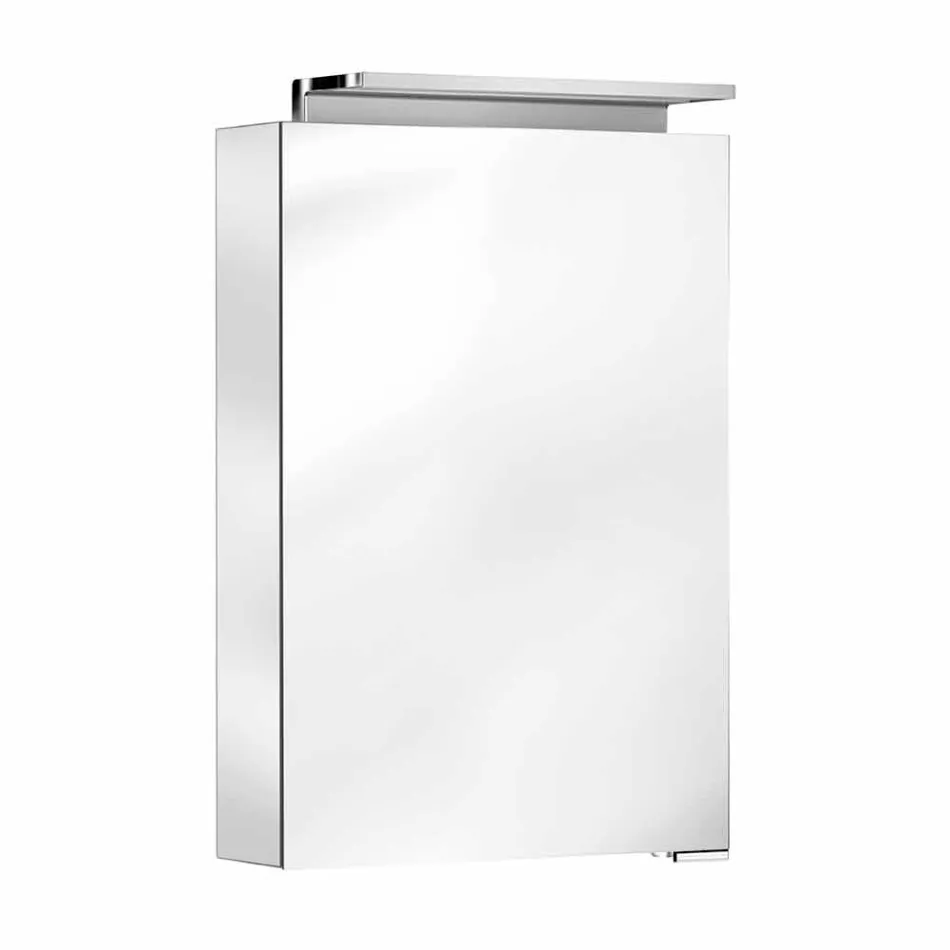 Moderne opbergspiegel met kristallen planken en LED-licht - Bramo Viadurini