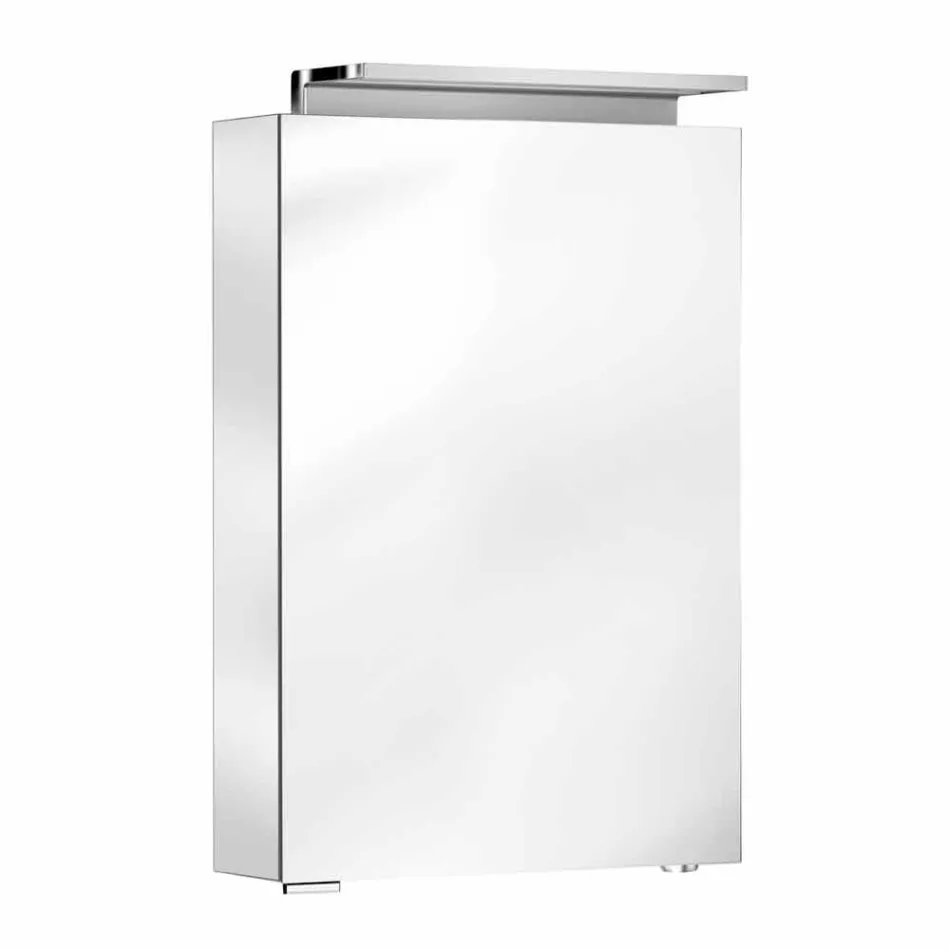 Moderne opbergspiegel met kristallen planken en LED-licht - Bramo Viadurini