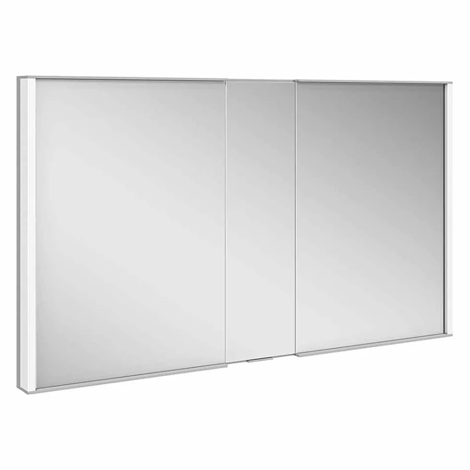 Moderne verzonken spiegelcontainer met LED-licht en aanraaktoetsenbord - Demon Viadurini