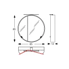 Ronde metalen spiegelcontainer met dubbele spiegel Made in Italy - Charles Viadurini