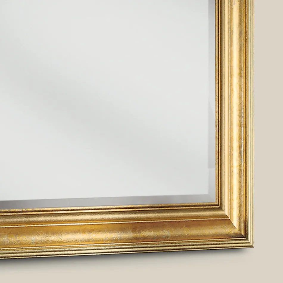 Klassieke rechthoekige spiegel met bladgoud frame Made in Italy - Milli Viadurini
