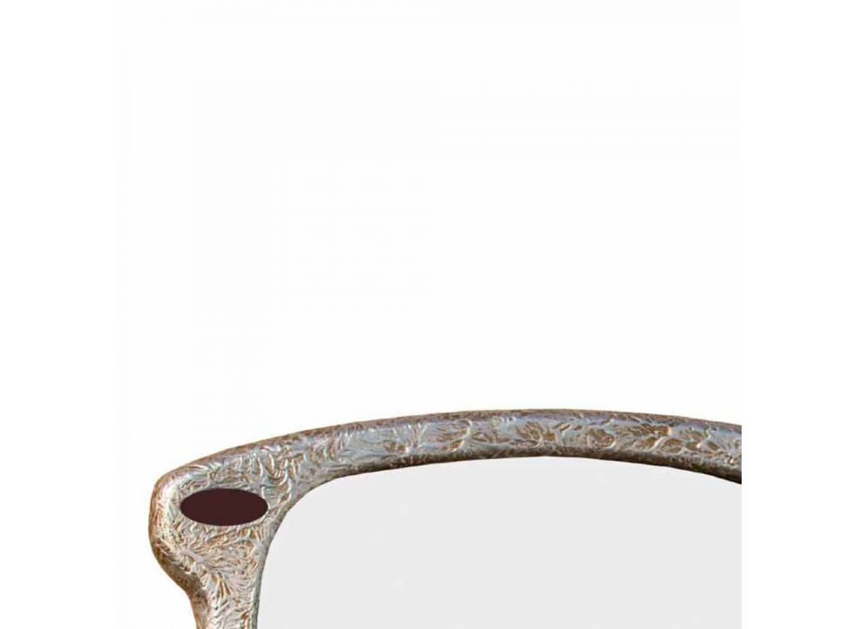 Wandgemonteerde meubelspiegel in de vorm van met de hand versierde glazen Viadurini