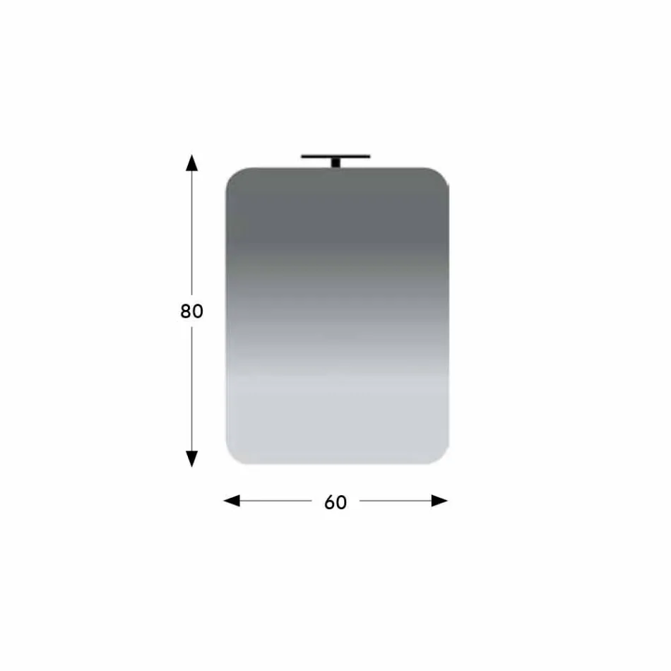 Wand-badkamerspiegel met modern design LED-lamp Made in Italy - Guido Viadurini