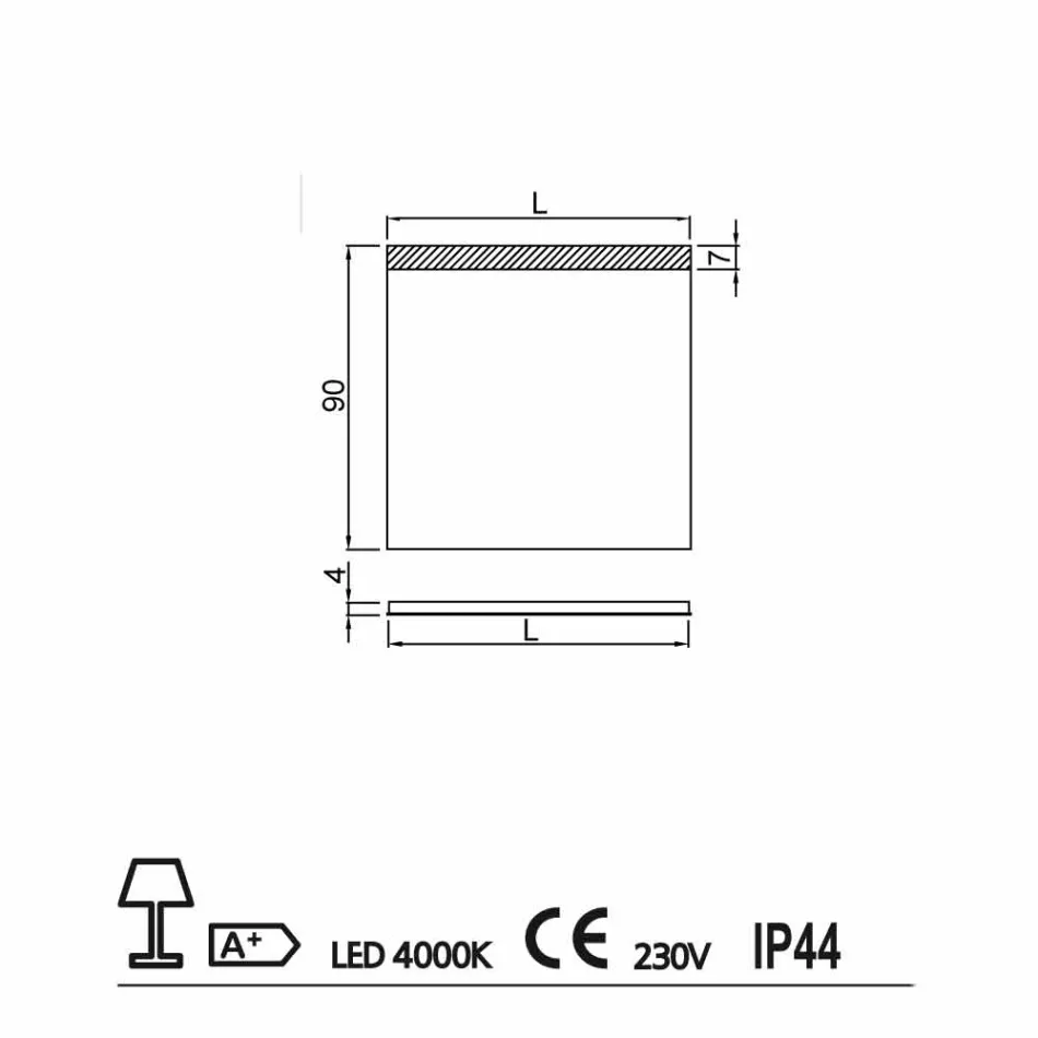 Badkamerspiegel met een modern design LED-verlichting Yvone Viadurini