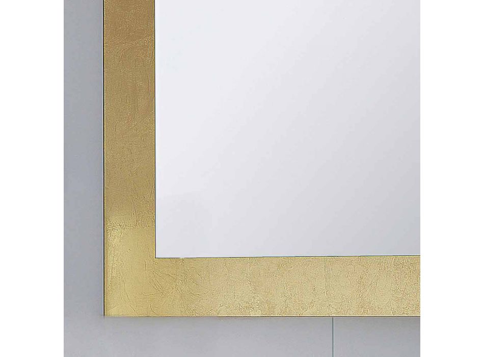 Badkamerspiegel glas frame versierd met bladgoud Pascal Viadurini