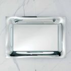 Badkamer spiegellijst gesmolten glas zilver modern design Arin Viadurini