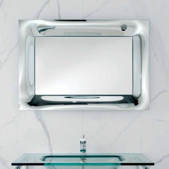 Badkamer spiegellijst gesmolten glas zilver modern design Arin