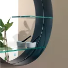 Metalen badkamerspiegel met 2 glazen planken Made in Italy - Einstein Viadurini