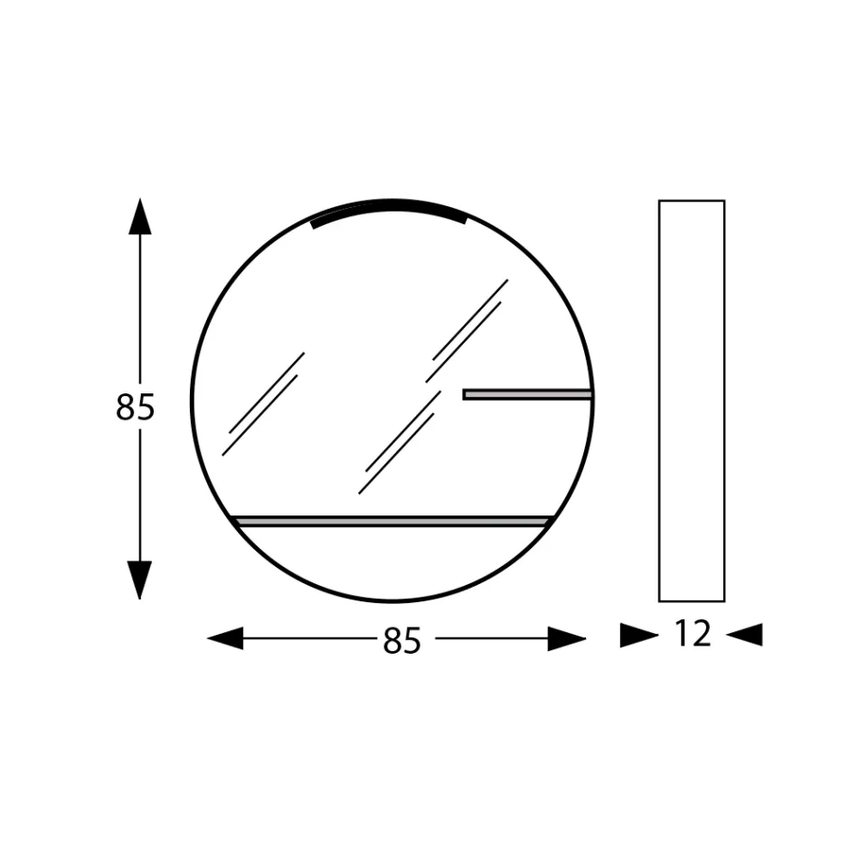 Metalen badkamerspiegel met 2 glazen planken Made in Italy - Einstein Viadurini