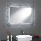 Spiegel moderne badkamer met decoratief glas frame en LED-verlichting Tara Viadurini