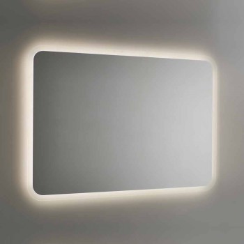 Afgeronde badkamerspiegel met LED-achtergrondverlichting Made in Italy - Pato