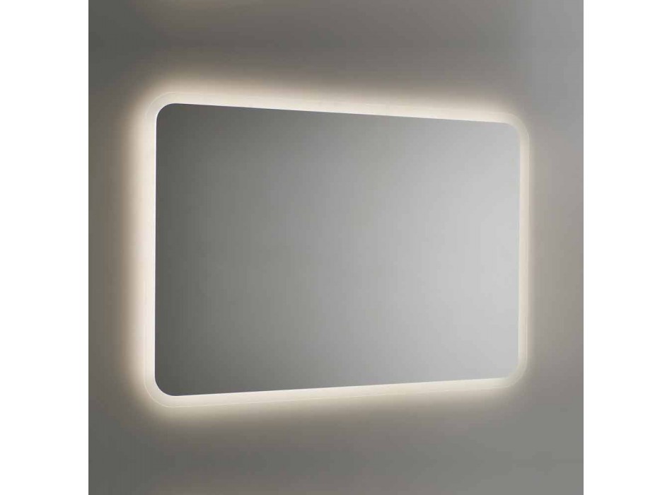 Afgeronde badkamerspiegel met LED-achtergrondverlichting Made in Italy - Pato Viadurini