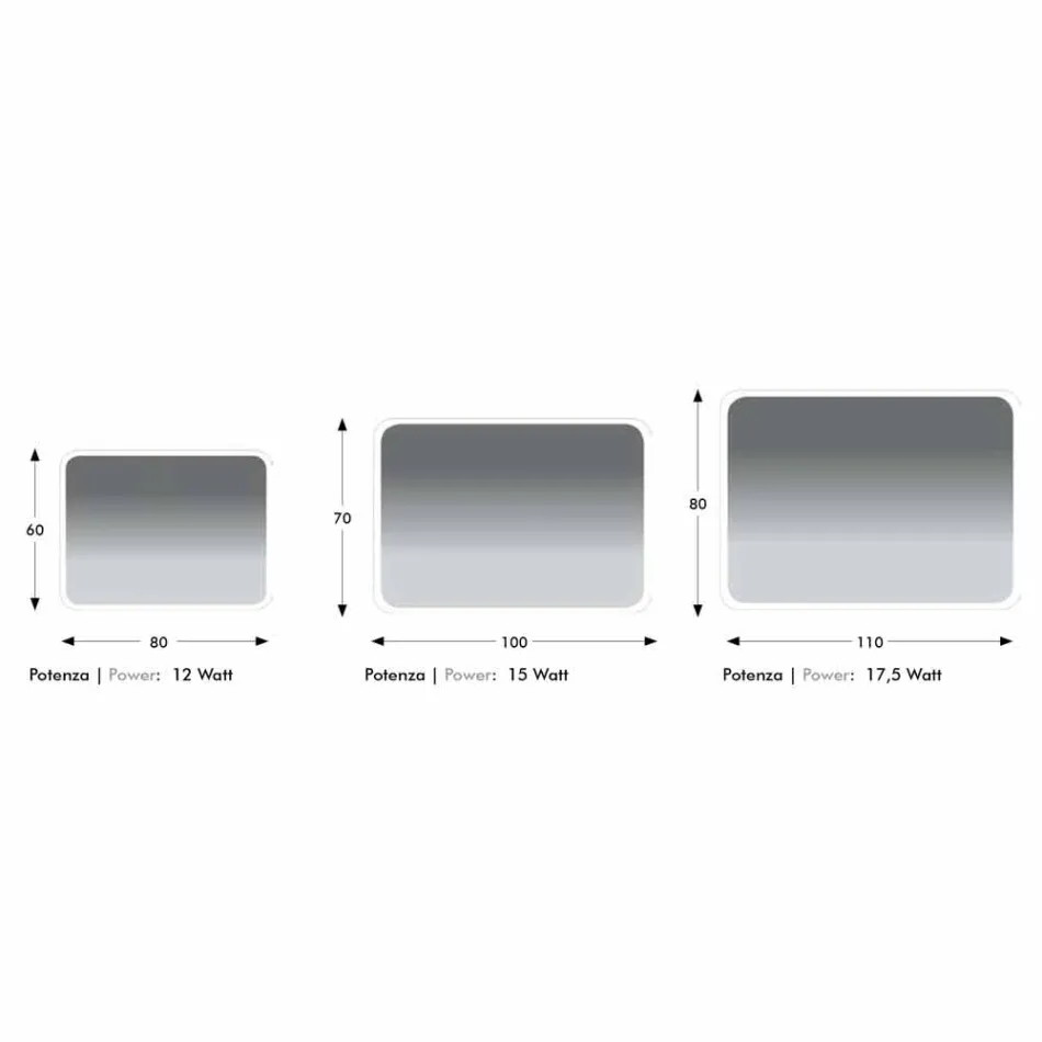 Afgeronde badkamerspiegel met LED-achtergrondverlichting Made in Italy - Pato Viadurini