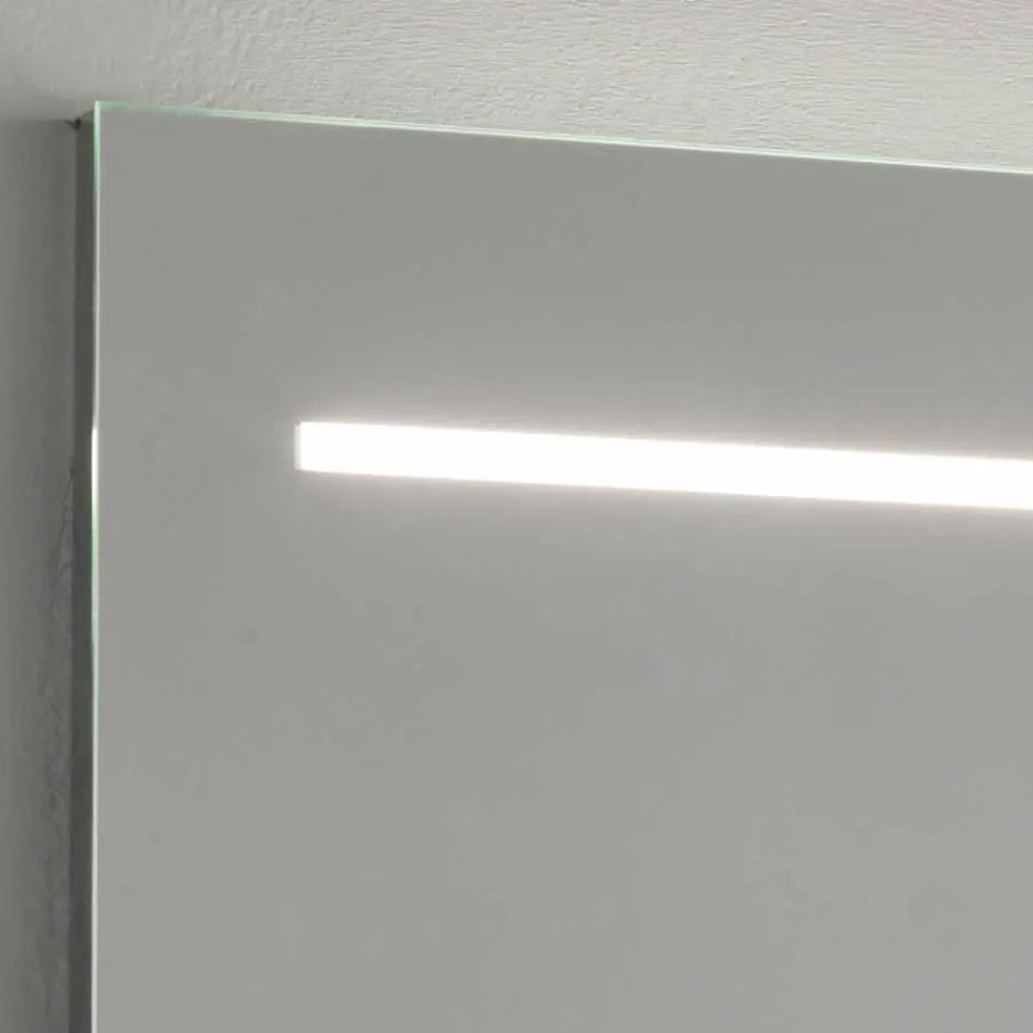 Moderne wandspiegel met LED-licht en stalen frame Made in Italy - Yutta Viadurini