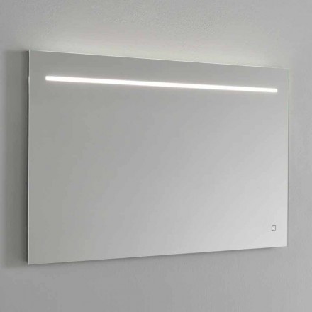 Moderne wandspiegel met LED-licht en stalen frame Made in Italy - Yutta Viadurini