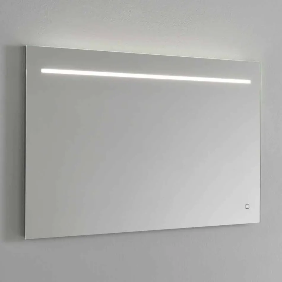 Moderne wandspiegel met LED-licht en stalen frame Made in Italy - Yutta Viadurini