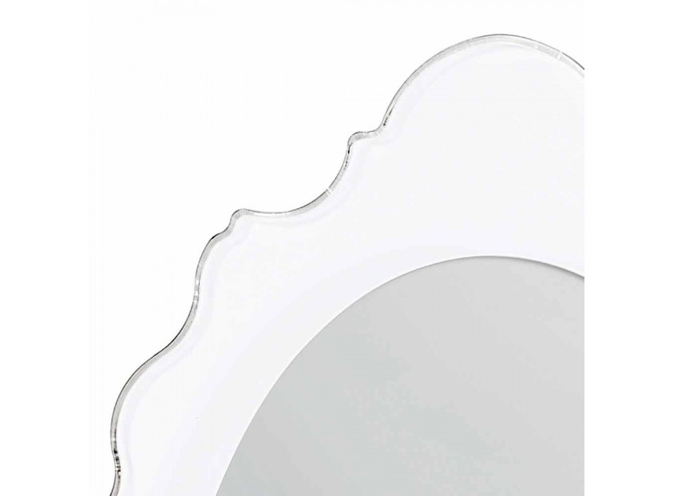 witte muur spiegel ontwerp Joy frame versierd, made in Italy Viadurini