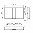 Moderne wandspiegel met 3 deuren in zilver geverfd aluminium - Demon Viadurini