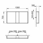 Moderne wandspiegel met 3 deuren in zilver geverfd aluminium - Demon Viadurini