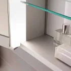 Moderne wandspiegel met 3 deuren in zilver geverfd aluminium - Demon Viadurini