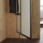 Wandspiegel met deur die open kan en kapstokken Made in Italy - Boro Viadurini