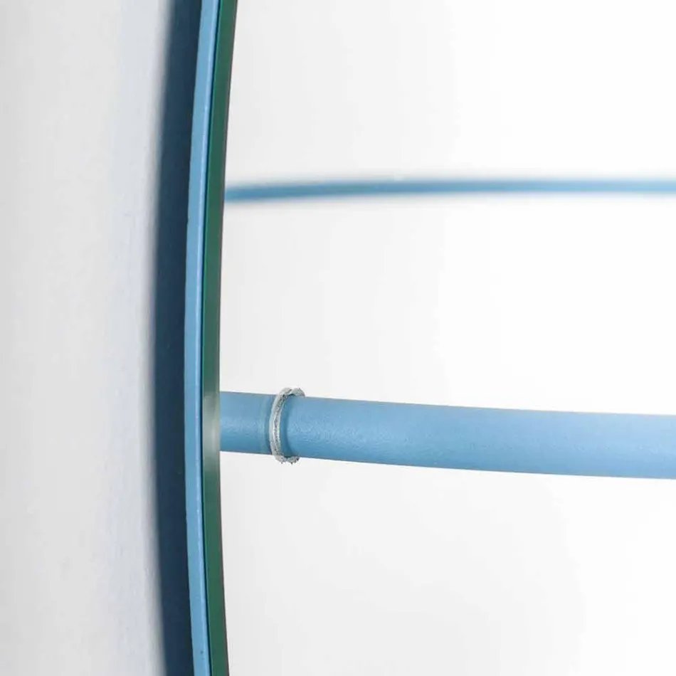 Wandspiegel met moderne stalen kapstok Made in Italy - Chioccia Viadurini